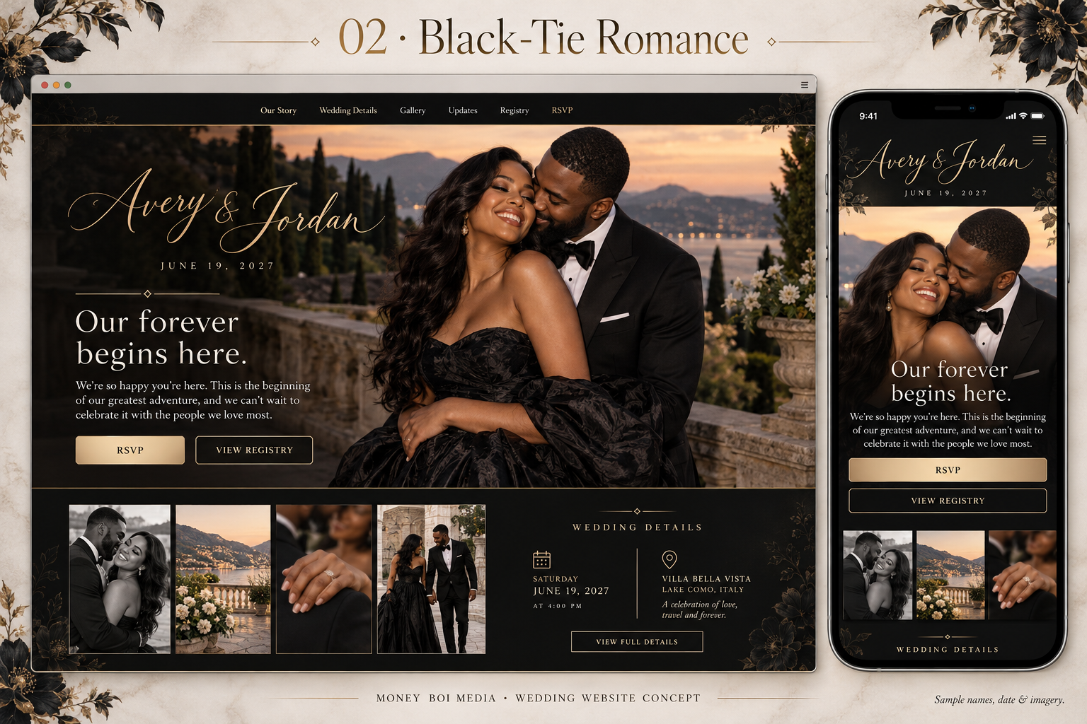 Black-Tie Romance — Wedding Website